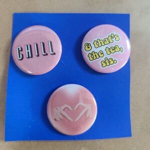 ✨️4/$10✨️ 3pc 1-inch Pinback button set Girly V2